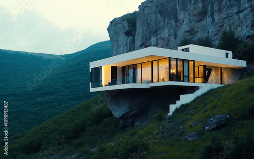 luxurious and designer house in nature