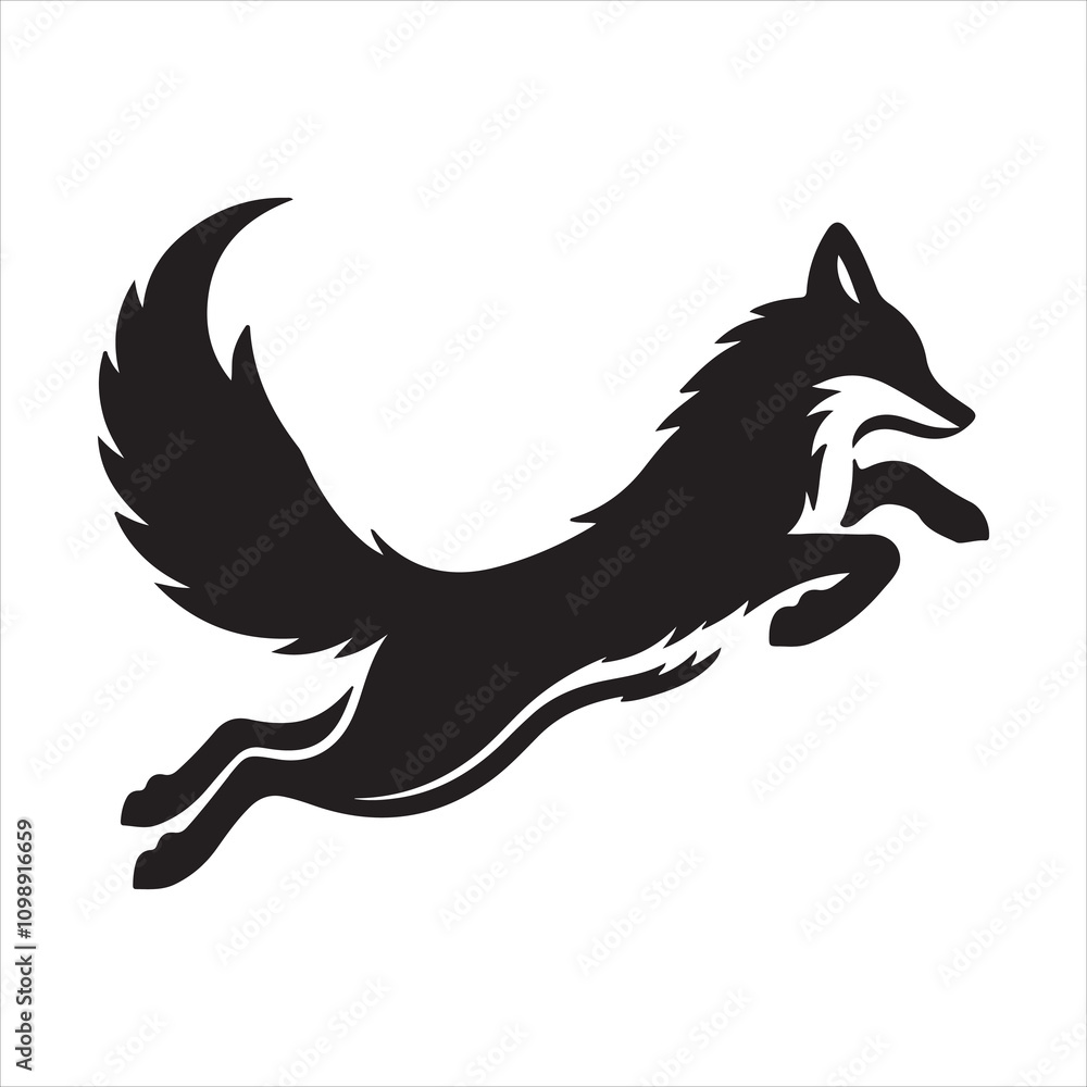 Fototapeta premium silhouette of a wolf
