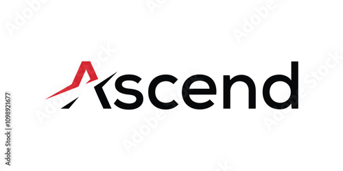 ascend typography text logo, wordmark design graphic vector