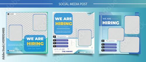 We are hiring job vacancy square banner or social media post template 