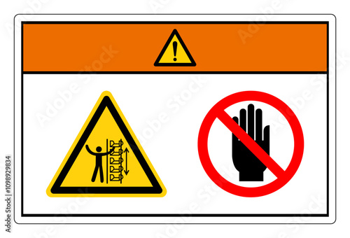 Warning Exposed Buckets and Moving Parts Do Not Touch Symbol Sign, Vector Illustration, Isolate On White Background Label. EPS10