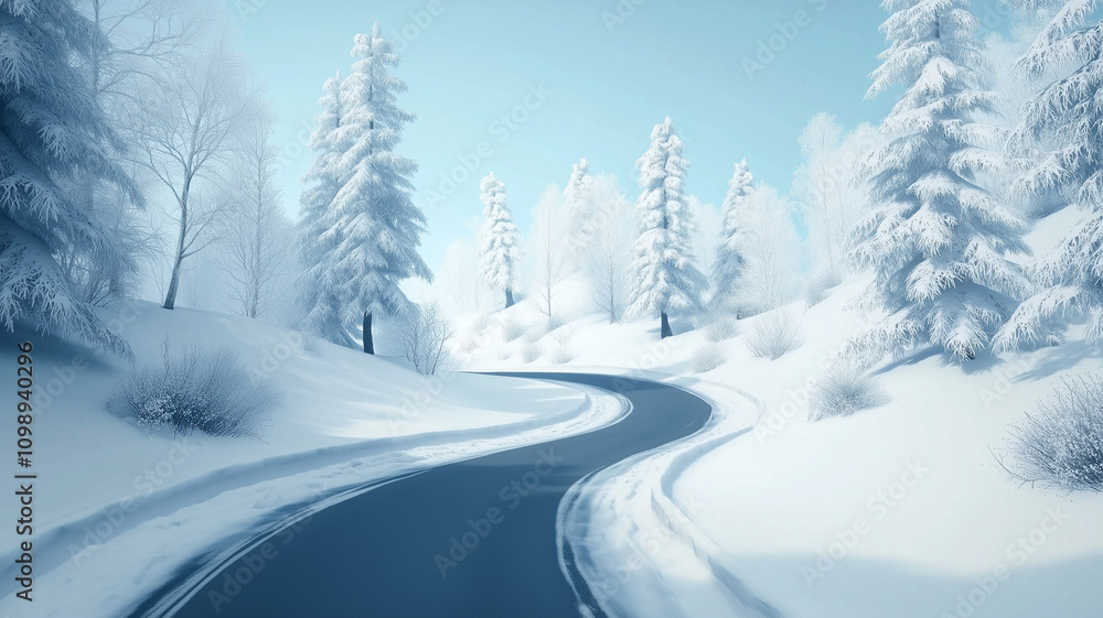 Obraz premium road in winter