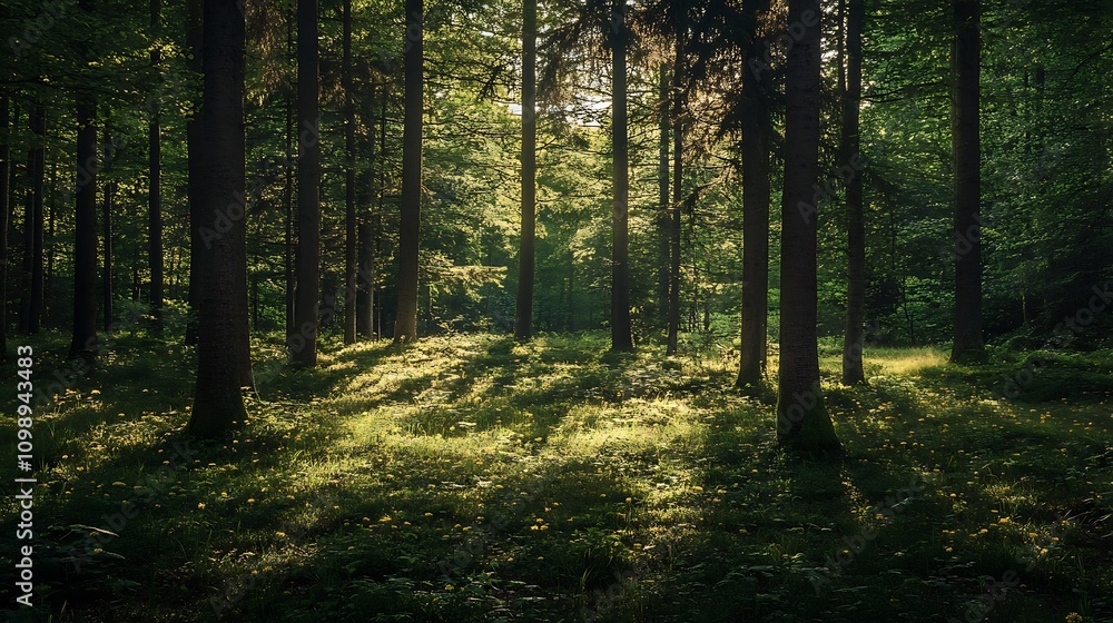 Obraz premium Sunlit Forest Path