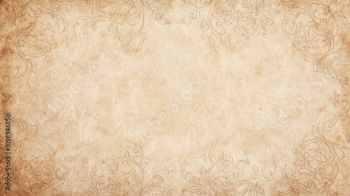 Vintage Aged Manuscript Paper with Intricate Patterns and Sepia Tones for Nostalgic Designs | Ultra-Detailed Artistic Background