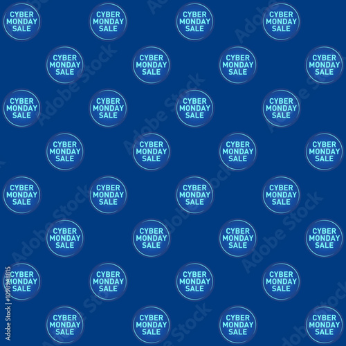 Cyber Monday Sale Vector Seamless Pattern