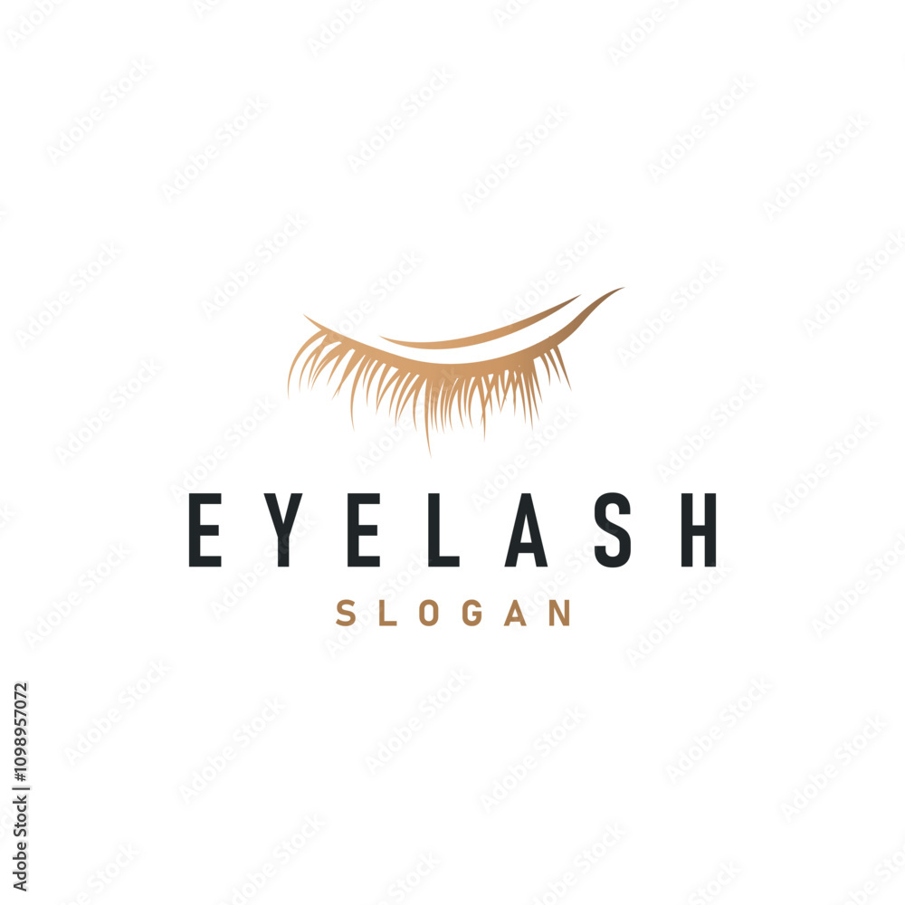 Obraz premium Eyelash Logo, Simple Design for Women's Care Beauty Business Brand Illustration Template