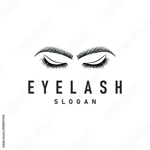 Eyelash Logo, Simple Design for Women's Care Beauty Business Brand Illustration Template