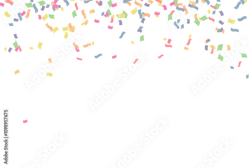 Colorful confetti background. Colorful confetti on transparent background.