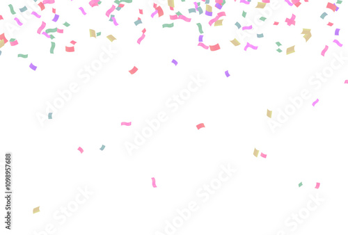 Colorful Pink confetti background. Colorful confetti on transparent background