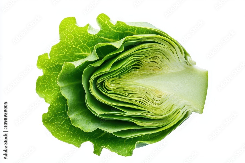 Fototapeta premium Halved Artichoke with Layered Leaves in Light Green Hue