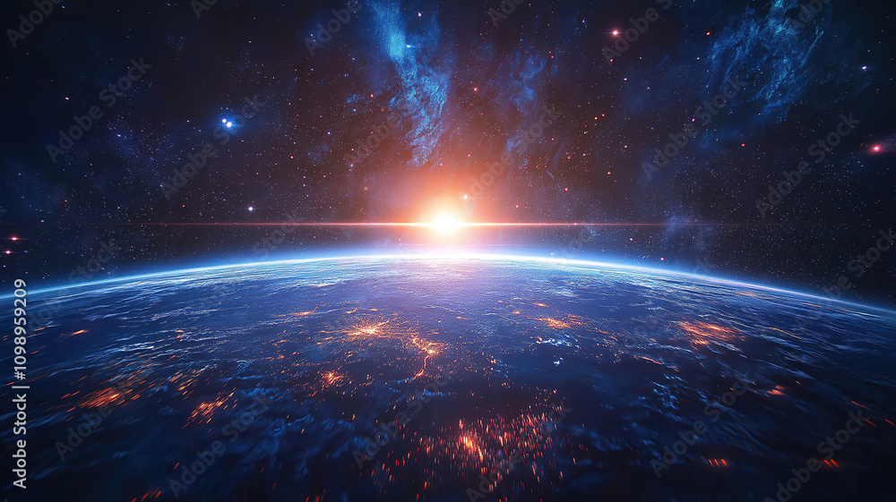 Obraz premium Star field in deep space stretching many light years away from Earth showcasing cosmic beauty