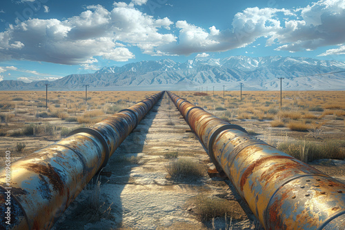 Pipelines in the desert,.    