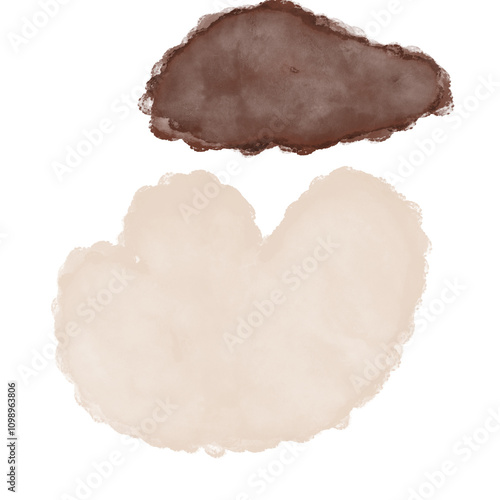 Brown Cream Watercolour Shapes Decoration photo