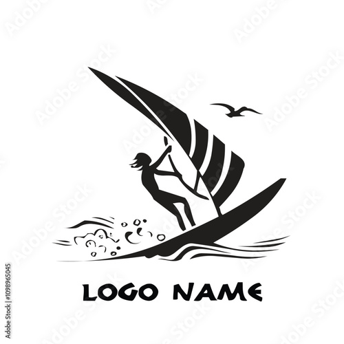 Windsurfer silhouette illustration