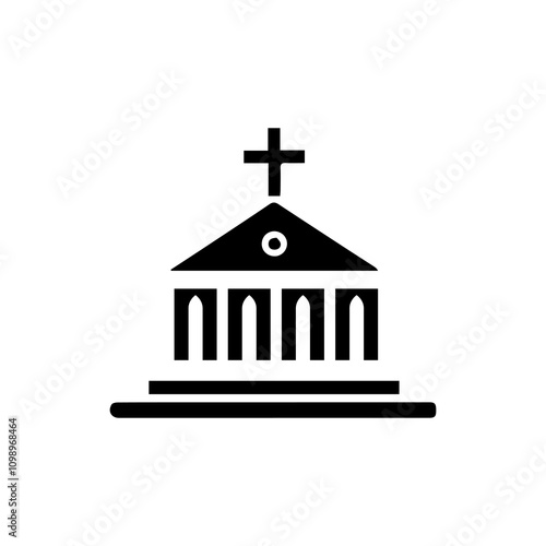 Simple Vector Icon of a church – Logo Design Illustration