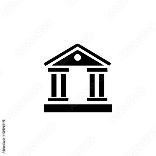 Simple Vector Icon of a court building – Logo Design Illustration