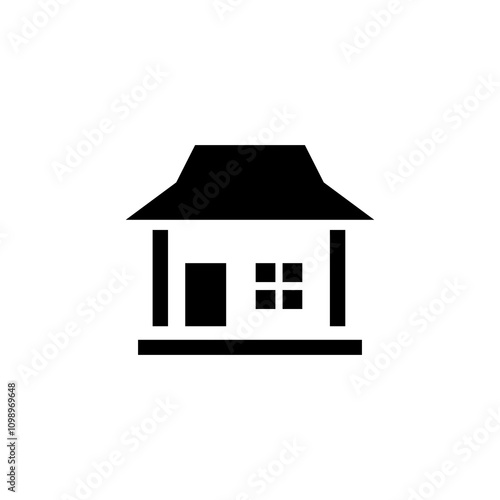 Simple Vector Icon of a tiny house – Logo Design Illustration