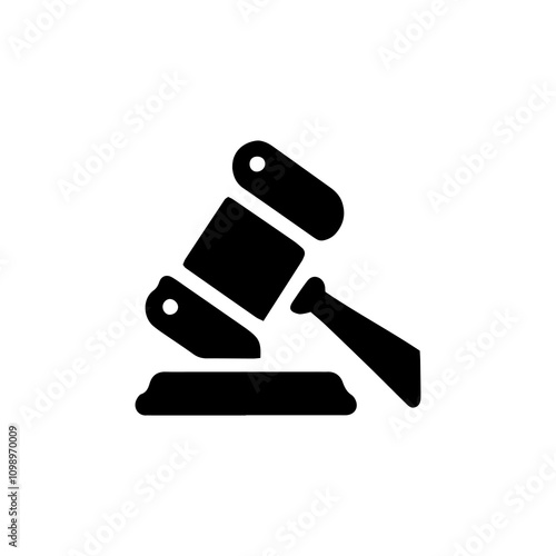 Simple Vector Icon of a judge hammer – Logo Design Illustration