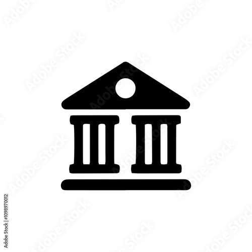 Simple Vector Icon of a court building – Logo Design Illustration