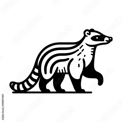 Simple Vector Icon of a Coati – Logo Design Illustration