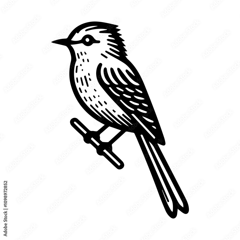 Obraz premium Simple Vector Icon of a Vermilion Flycatcher – Logo Design Illustration