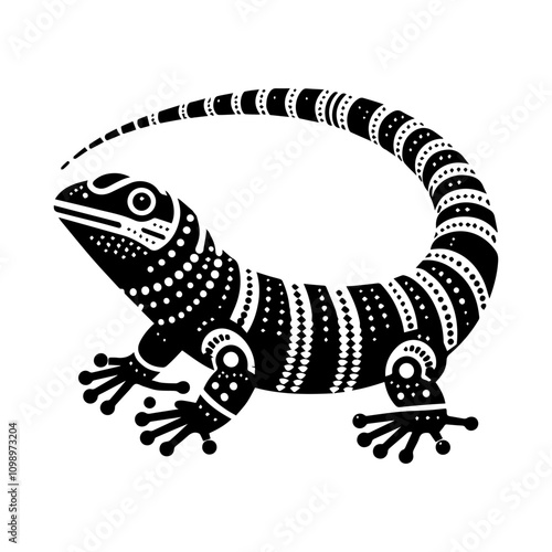 Simple Vector Icon of a Mexican Beaded Lizard – Logo Design Illustration