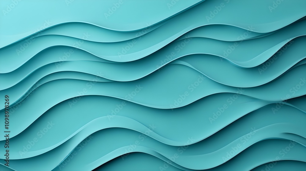 Fototapeta premium Abstract Teal Wave Background
