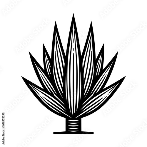 Simple Vector Icon of a agave – Logo Design Illustration