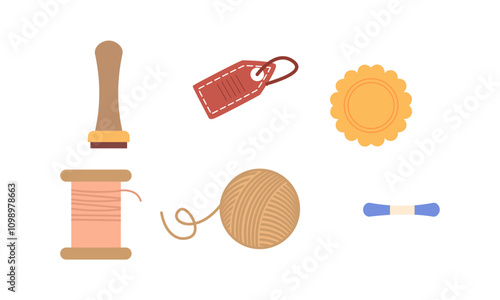 Post cards, craft labels and tags composition logo