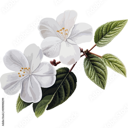 white flower isolated on white