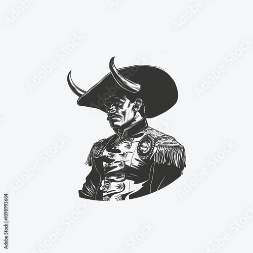 Bullfighter Matador vector logo illustration