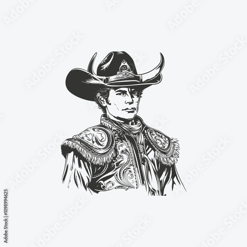 Bullfighter Matador vector logo illustration