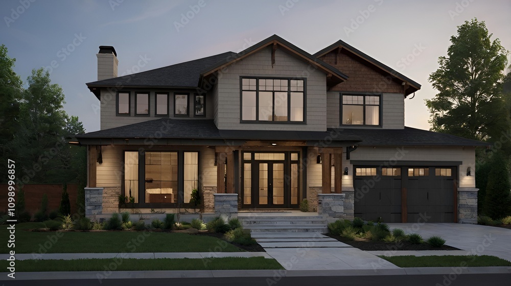 Fototapeta premium Front house design of usa 