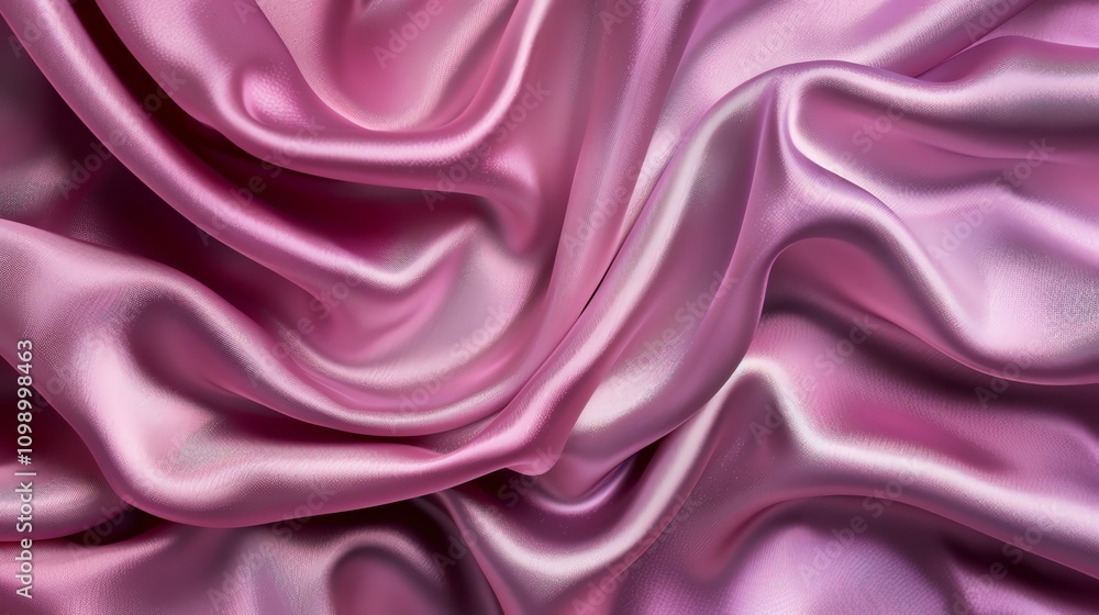 Fototapeta premium Close-up of a smooth, pink fabric with soft folds.