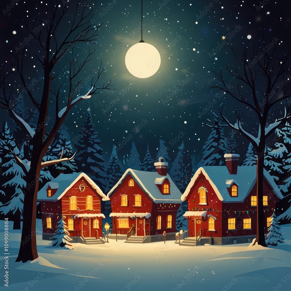 Fototapeta premium Christmas house in the forest