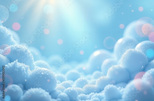 Abstract Beautiful background Blue Soap Bubbles Background, frame for text, copy space