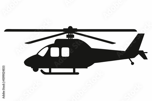 helicopter silhouette vector, copter icon vector illustration	