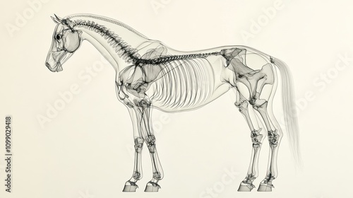 Horse skeletal anatomy. photo