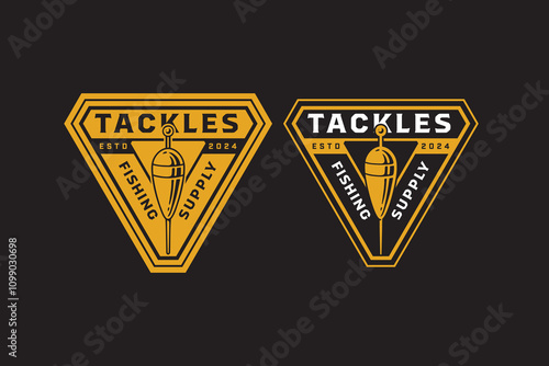 fishing float with cone shape, fishing bait retro badge logo design set. fishing tackle, balsa float vintage emblem logo collection for fisherman, fishing equipment, sport and competition