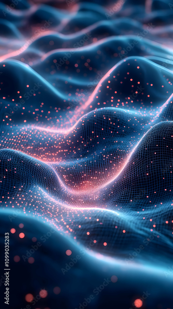 Obraz premium Abstract 3D Wavy Grid Background