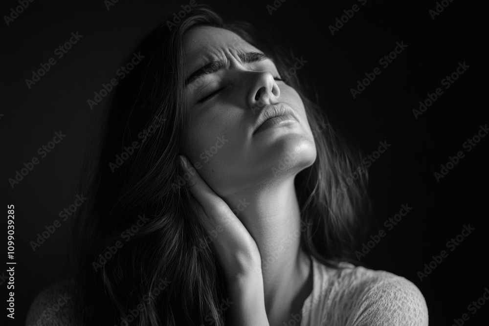 Naklejka premium Woman with eyes closed