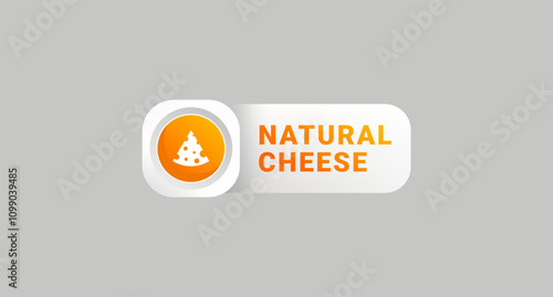 Natural cheese label or natural cheese design element vector. Best Natural cheese label for product packaging design element. Elegant Natural cheese seal for packaging design element.