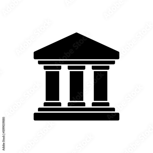 Bank icon vector. Bank sign and symbol, museum, university