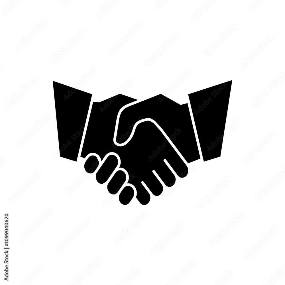 Obraz premium Handshake icon vector. business handshake sign and symbol. contact agreement