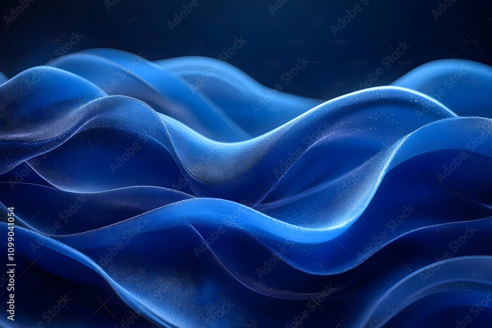 Obraz premium Abstract Blue 3D Wave Background Illustration