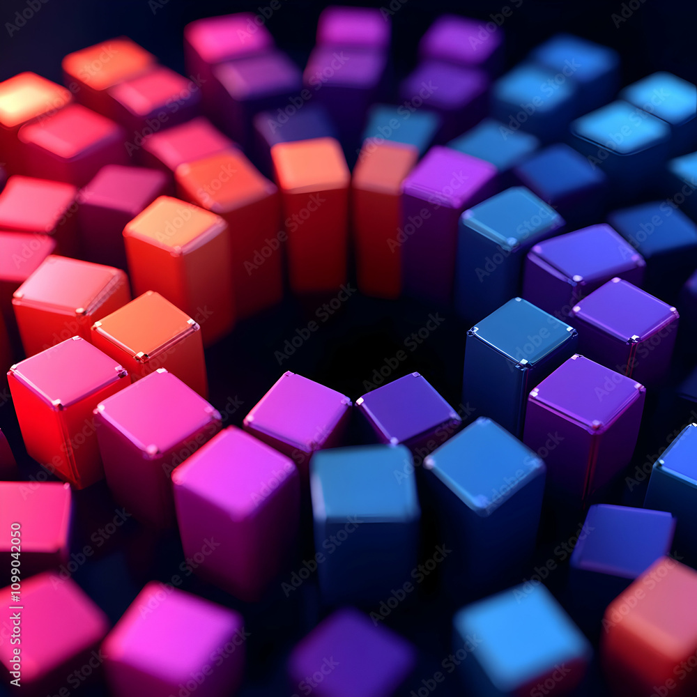 Fototapeta premium 3D Colorful Cubes Abstract Background