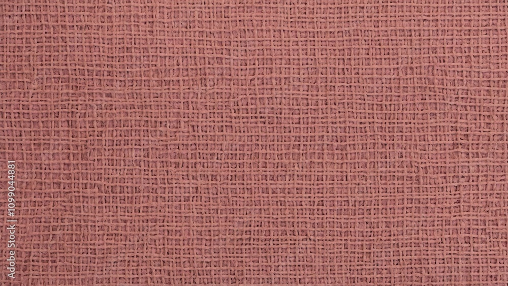 Fototapeta premium Soft pink burlap woven fabric texture background