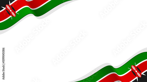 wavy kenya flag vector background with copy space for text. kenya national day