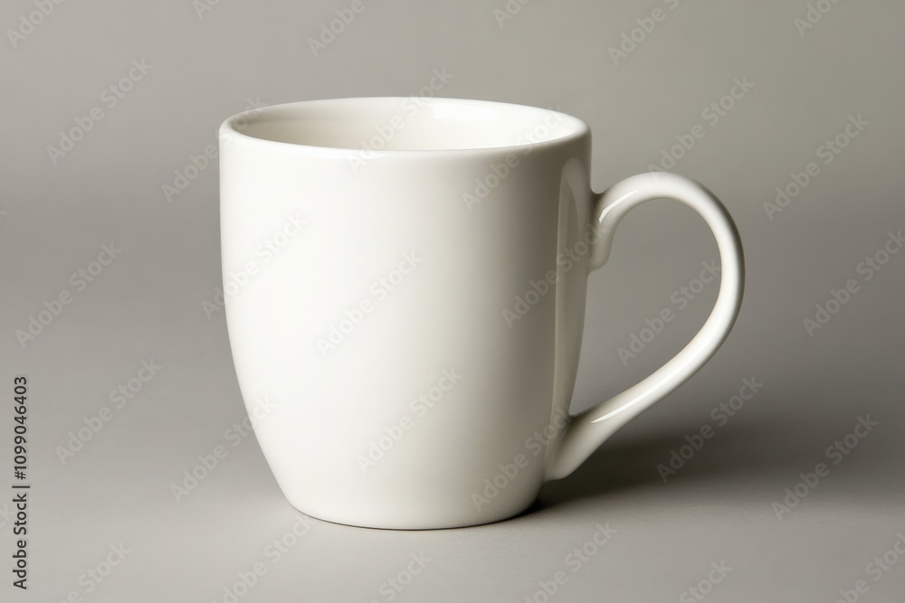 Fototapeta premium minimalist white coffee mug on a neutral background