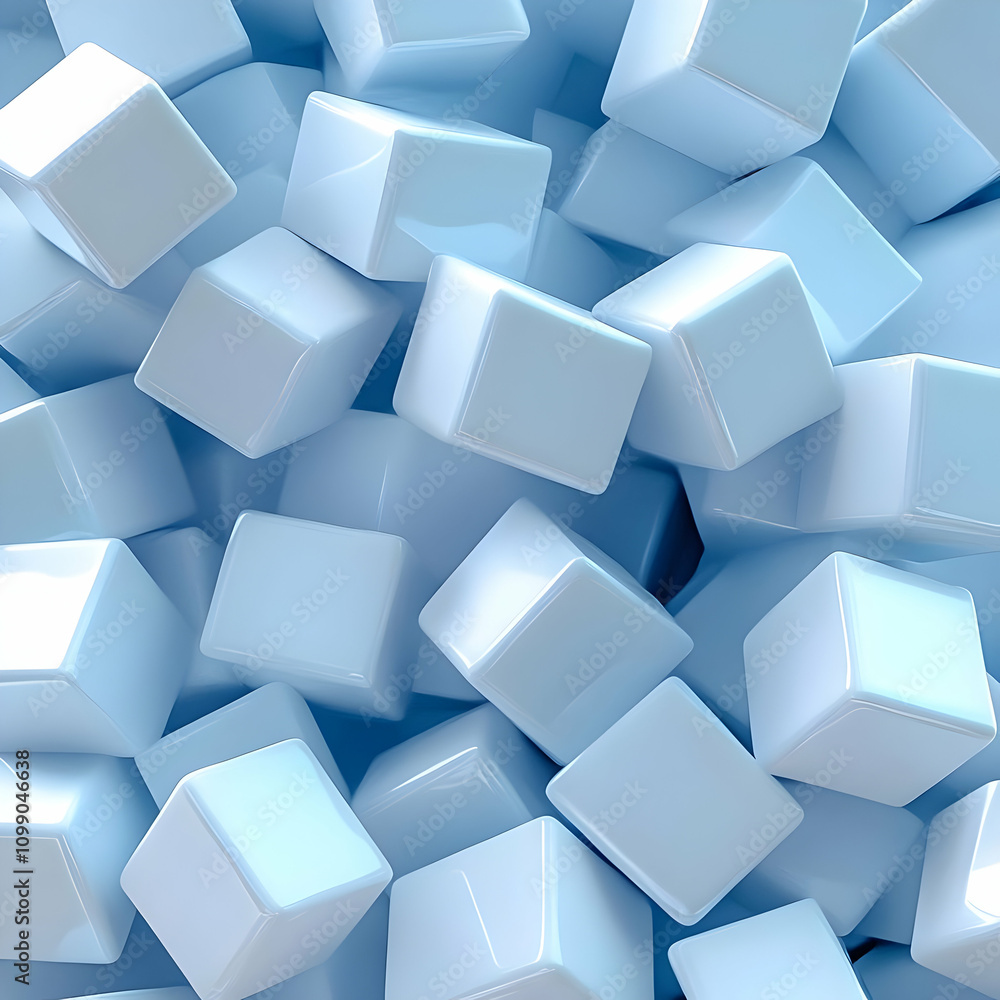 Obraz premium 3D Blue Cubes Abstract Background